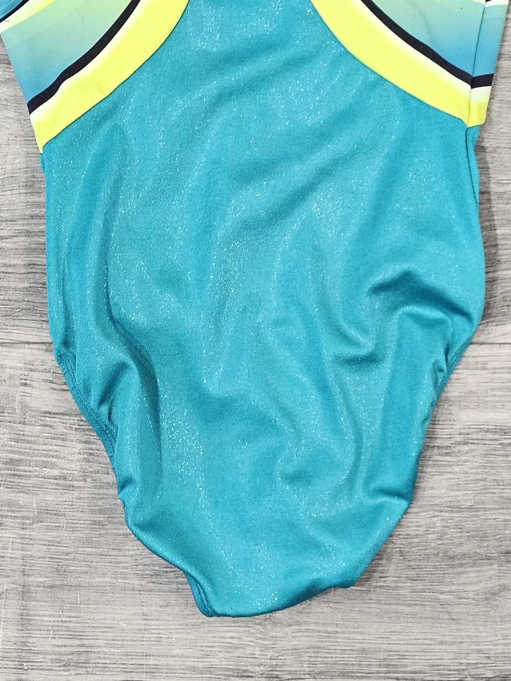 GK Elite Adult X-Small Blue Neon Gymnastics Leotard Rhinestone Competition Leo